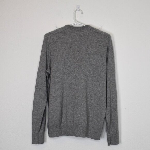 GAP Mens Sweater Sz L V-Neck Cotton Cashmere Minimalist Academia Preppy Neutral - Picture 8 of 14